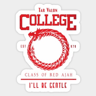 Tar Valon College Red Ajah Slogan and Symbol Dragon Sticker